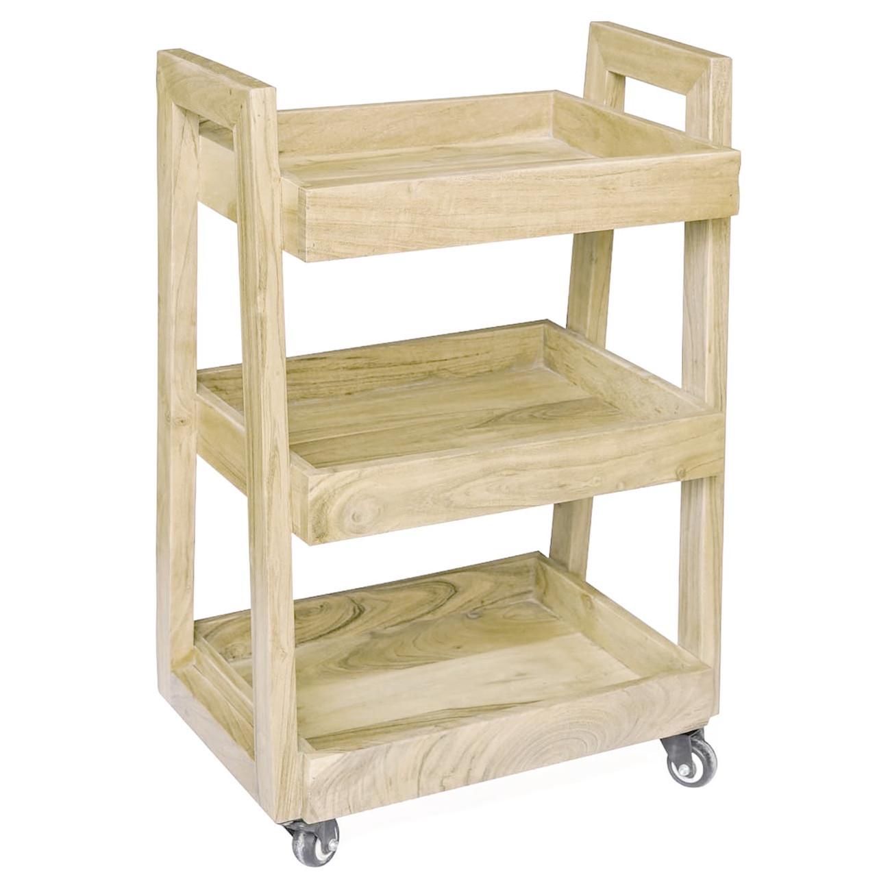 Этажерка для ванной из дерева на колесиках Фербанк Бланже (АБТ-004001)