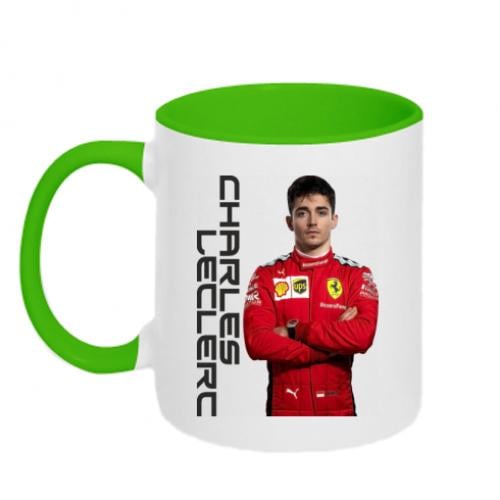 Чашка двухцветная F1 Charles Leclerc 320 мл Белый с зеленым (12682283-37-181303)