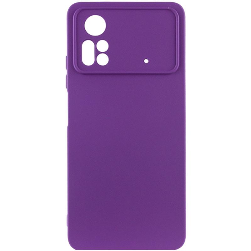 Противоударный чехол Silicone Cover Lakshmi Full Camera (A) для Xiaomi Poco X4 Pro 5G Фиолетовый / Purple
