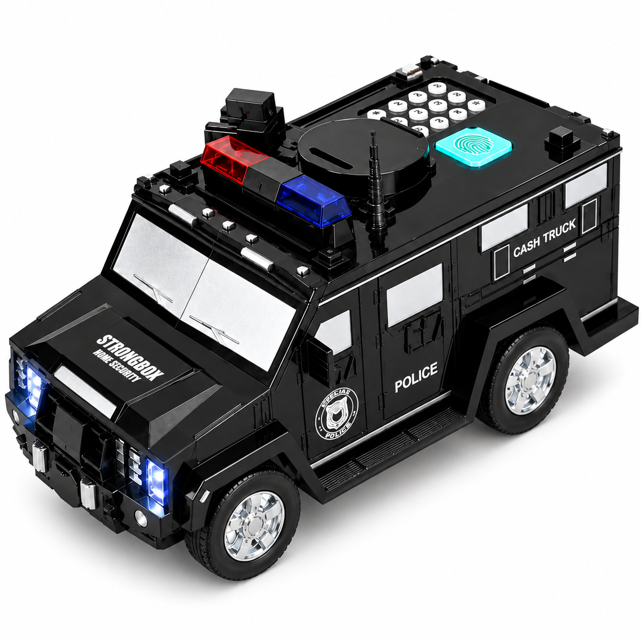 Копилка-сейф машинка Cash Truck детская игрушка с кодовым замком Черный (41922)