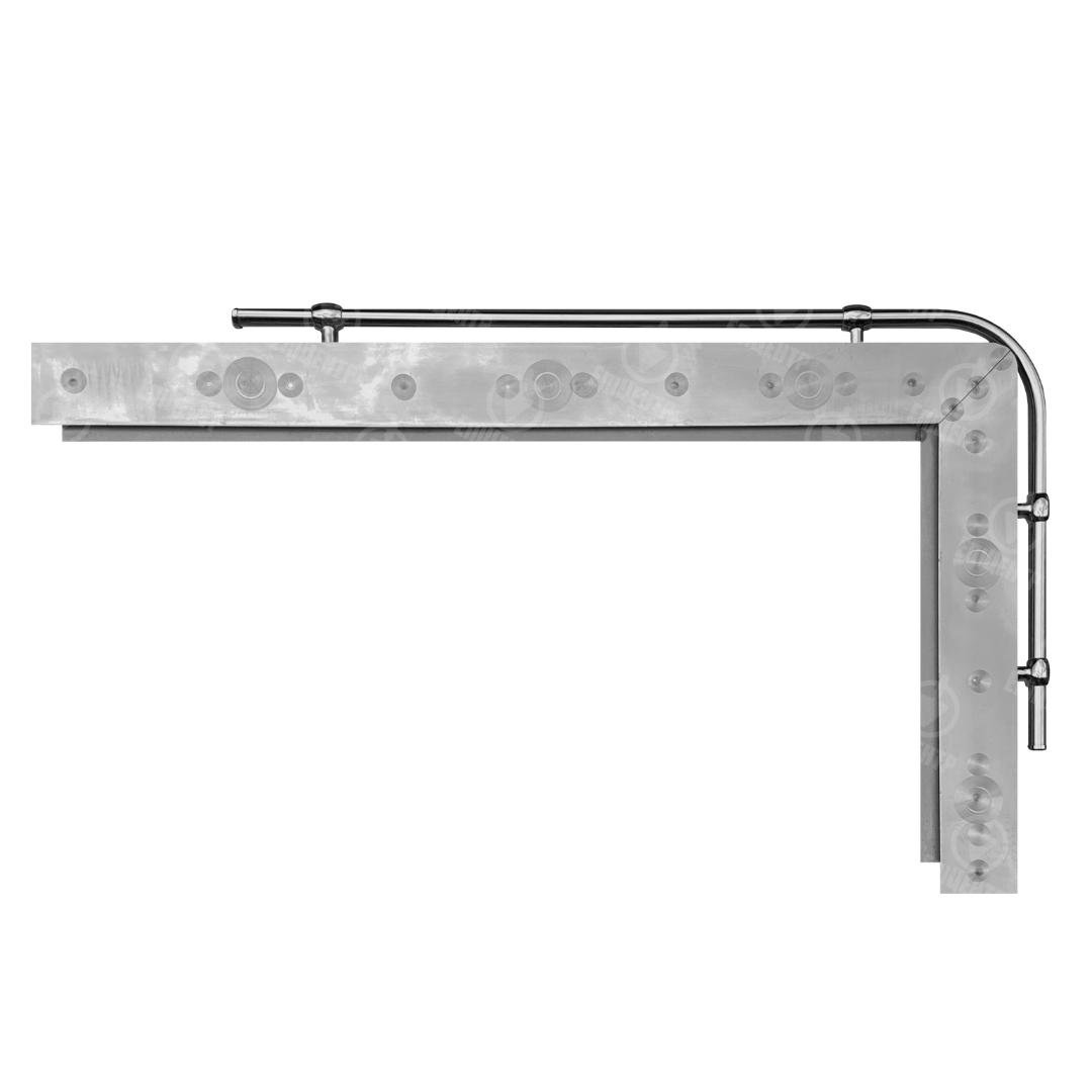 Уголок печной из нержавейки для плитки левый 800х470 мм (8408)