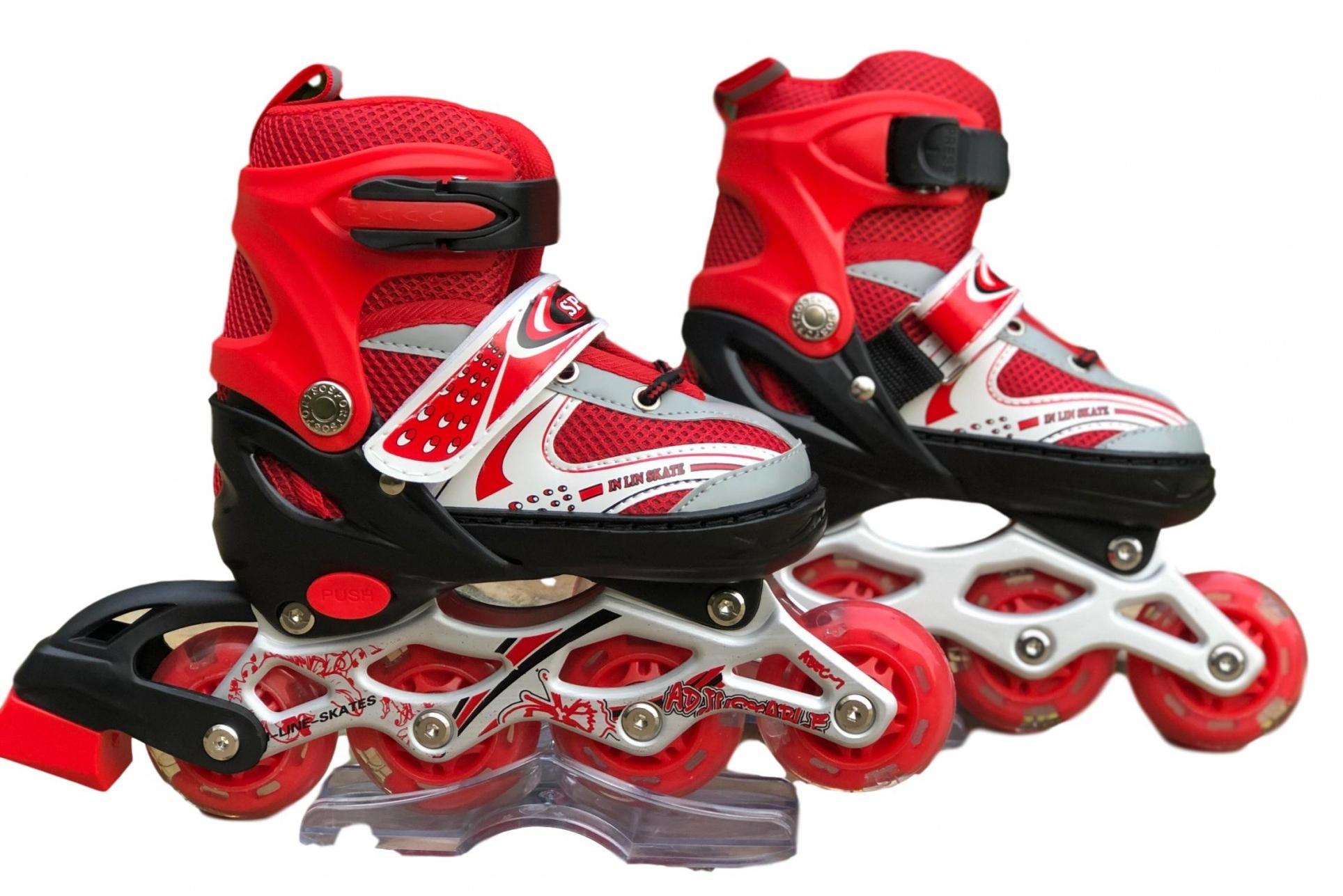Роликові ковзани розсувні In Lin Skate 129B р. M 34-38 з підсвіткою переднього колеса Червоний (129B-11) Роликові ковзани розсувні In Lin Skate 129B р. M 34-38 з підсвіткою переднього колеса Червоний (129B-11)
