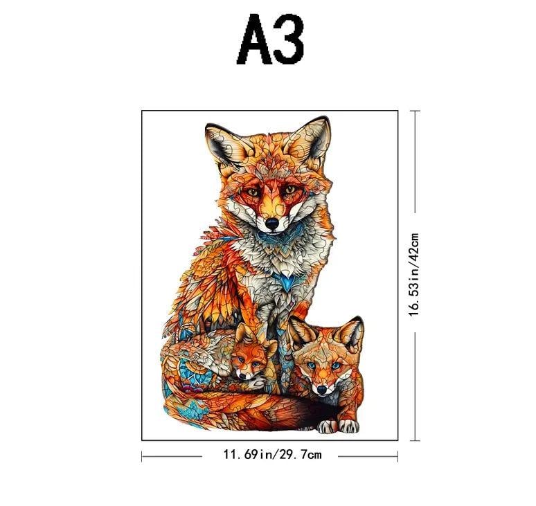 Пазлы деревянные лисички А3 (656) - фото 2