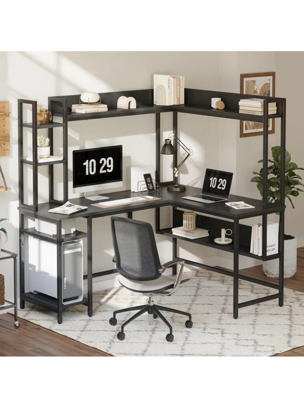 Письменный стол MSM Vouaux L-образный Черный - фото 3