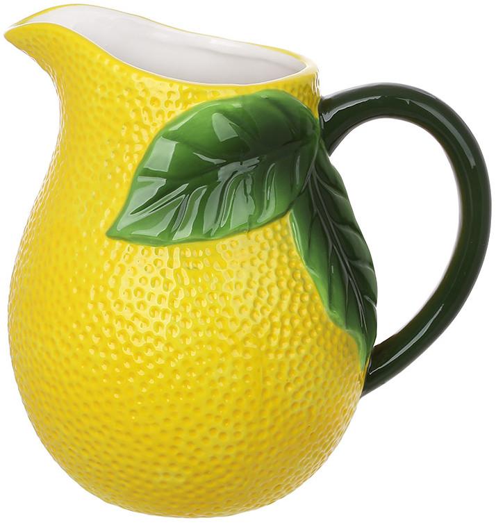 Кувшин керамический Lemon 1600 мл Желтый/Зеленый