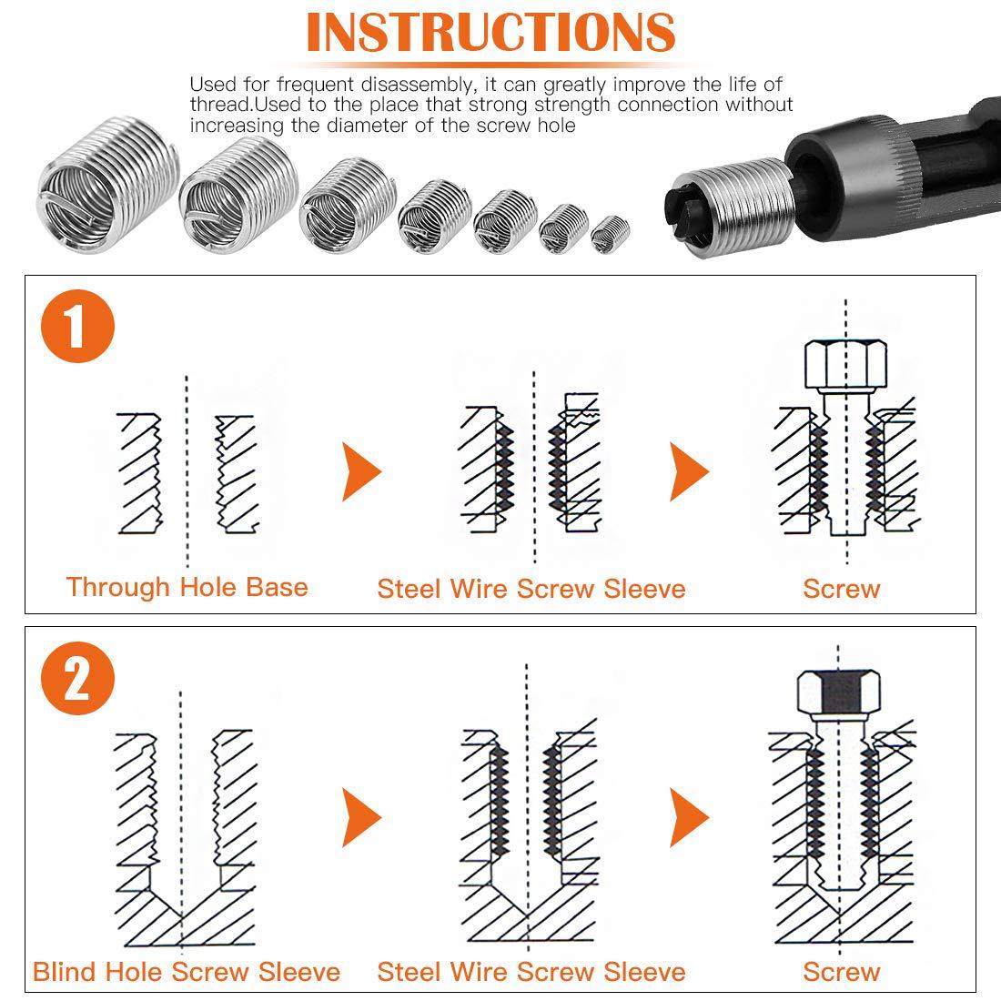 Резьбовые гужоны вкрутыши M3/M4/M5/M6/M8 Spec для ремонта резьбы 150 шт. (SP-170150) - фото 3 Резьбовые гужоны вкрутыши M3/M4/M5/M6/M8 Spec для ремонта резьбы 150 шт. (SP-170150) - фото 3
