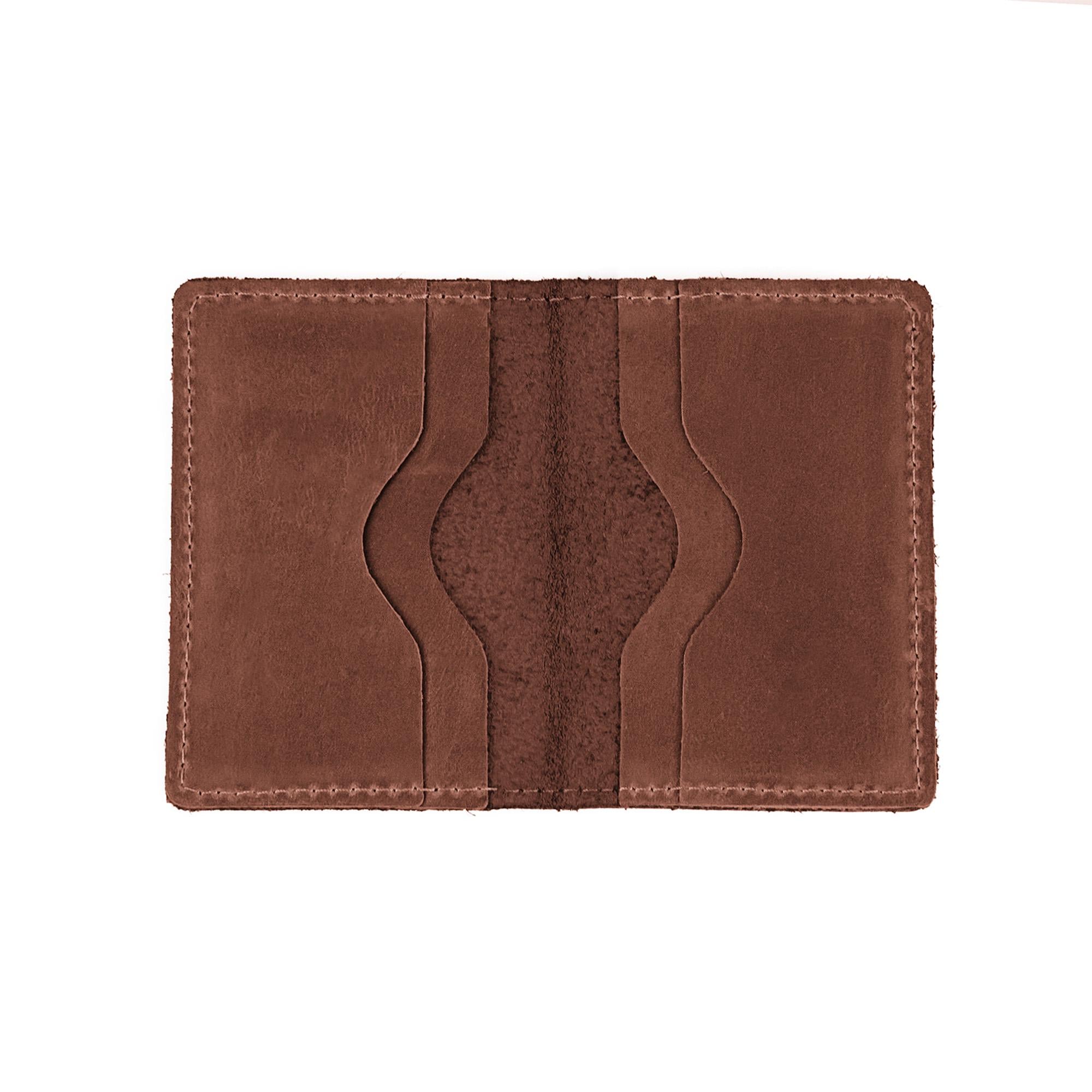 Гаманець шкіряний для карток з персоналізацією Коричневий (124)