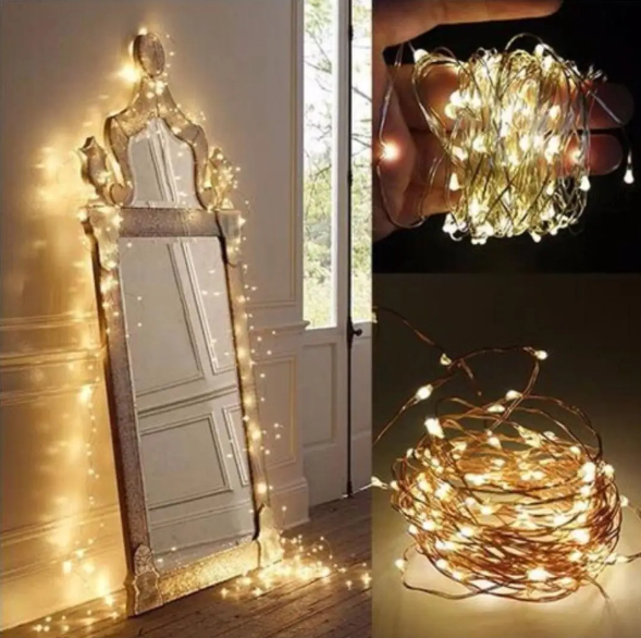 Гірлянда світлодіодна нитка Крапля роси 20 м 200LED USB Теплий білий (29736986) - фото 6