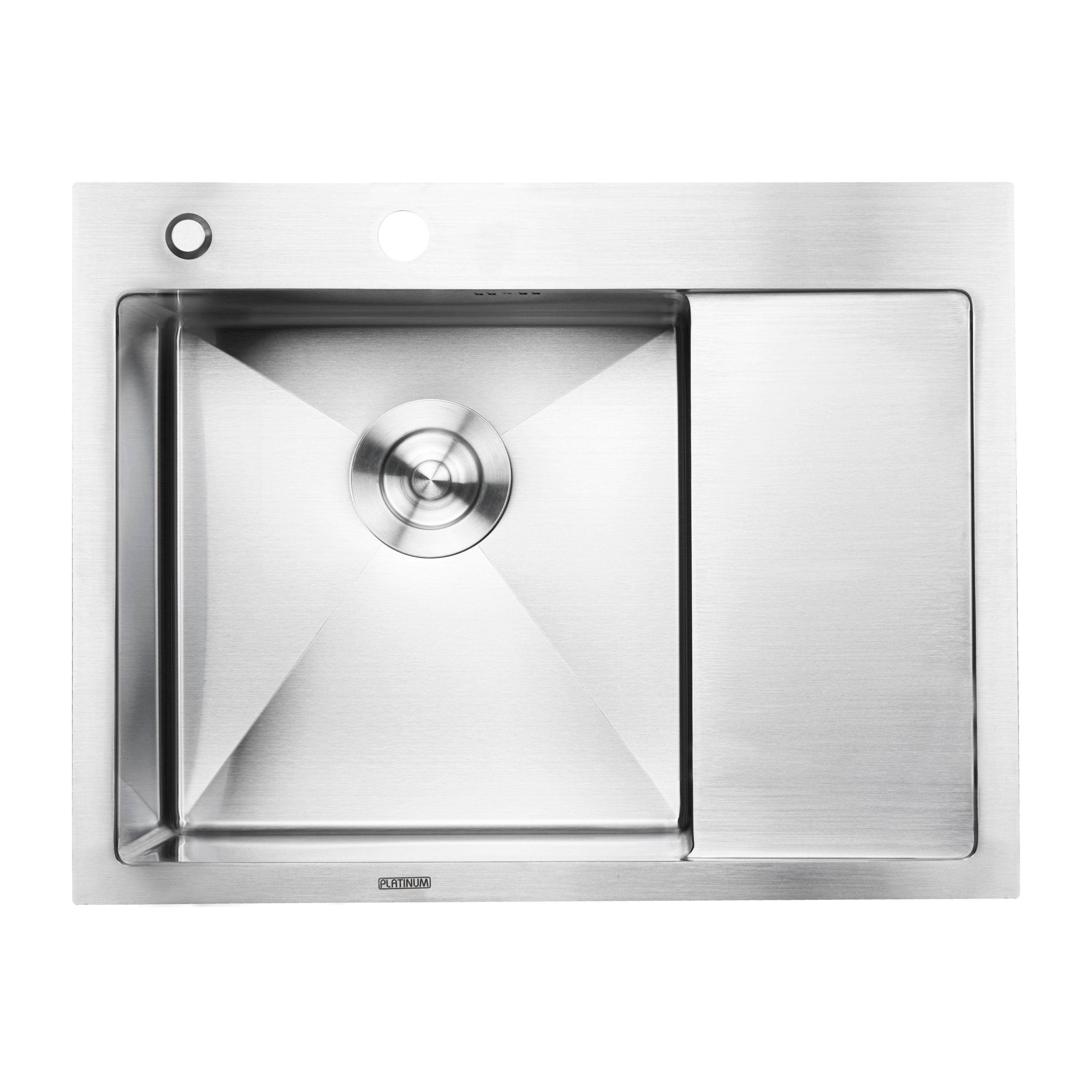 Мойка кухонная Platinum PLS-A33652 прямоугольная из нержавеющей стали 650x500 мм (152329)