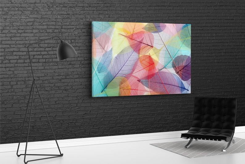 Картина для интерьера абстракция цветные листья 80x54 см (594)