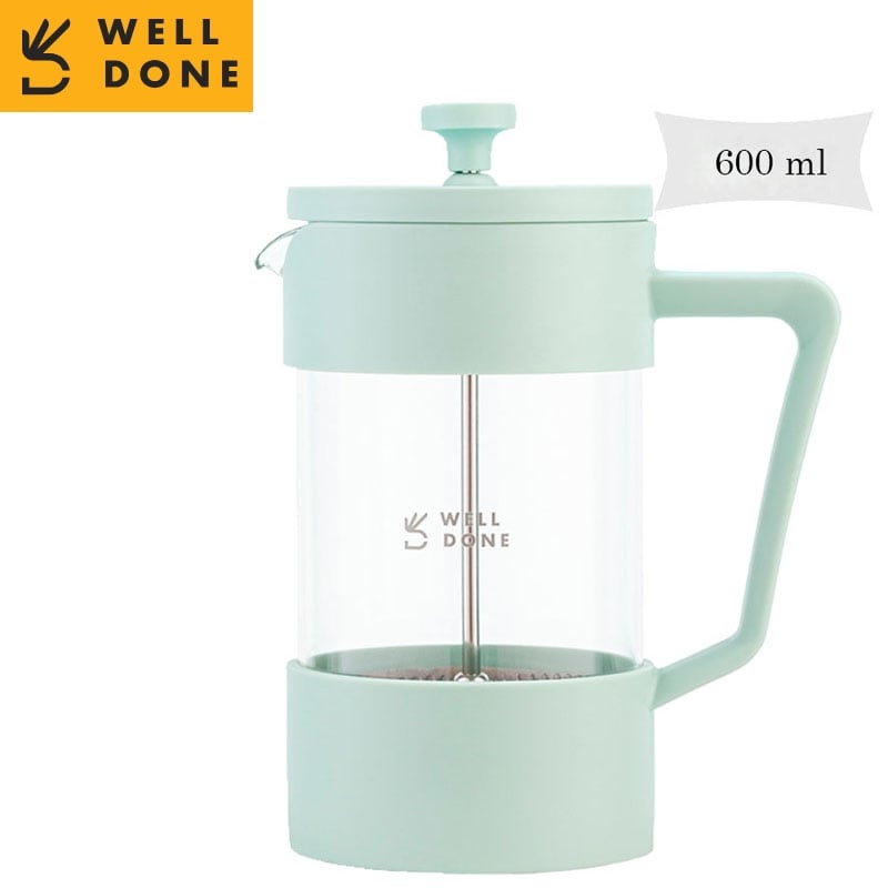 Заварник Well Done WD-8056A френч-пресс стеклянный 600 мл Mint (26202759) - фото 2 Заварник Well Done WD-8056A френч-пресс стеклянный 600 мл Mint (26202759) - фото 2