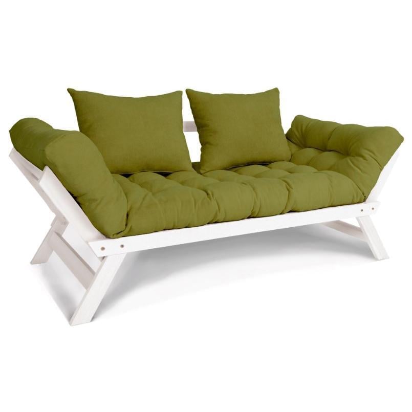 Диван-футон раскладной Woodman Allegro из массива дерева Белый/Зеленый - фото 1 Диван-футон раскладной Woodman Allegro из массива дерева Белый/Зеленый - фото 1