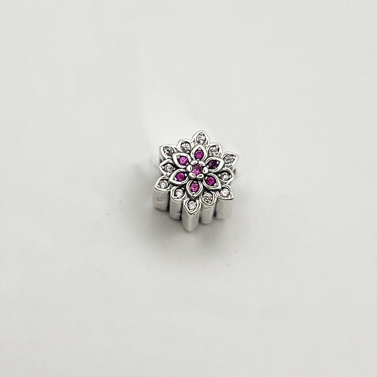 Шарм серебряный Цветок с кубическим цирконием 2,98 г (2498298232)