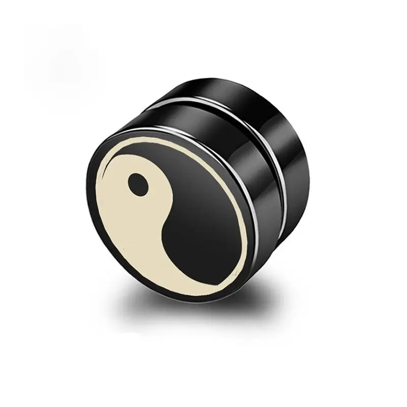 Сережки магнітні кліпси інь-янь чоловічі на одне вухо (1308272312)