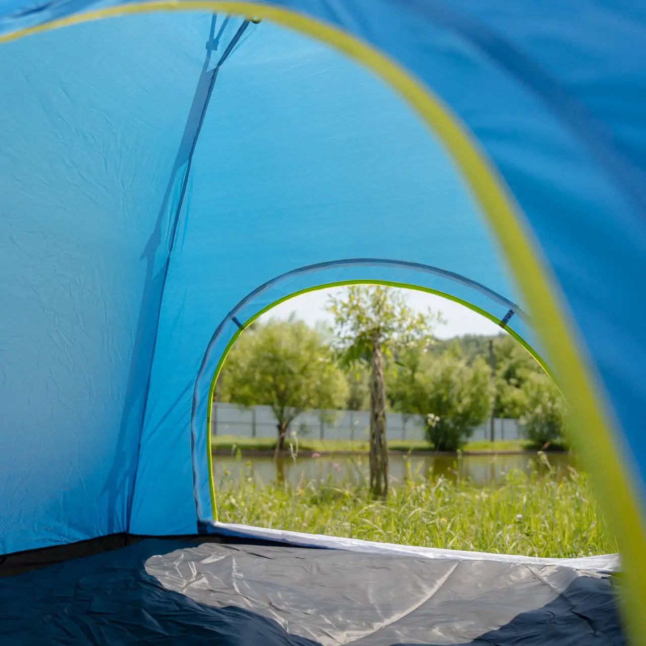 Намет туристичний 2-місний автоматичний 200х200х140 см Блакитний (LU-019BL) - фото 6