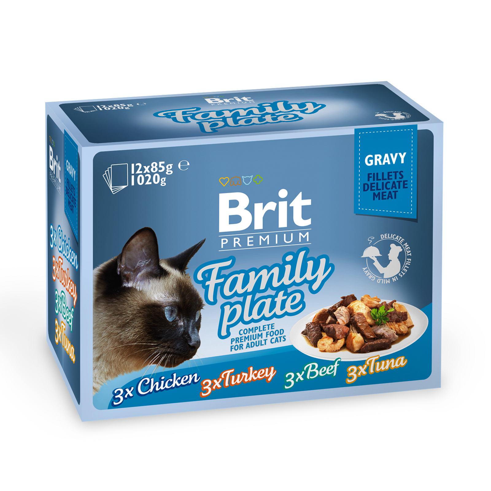 Корм вологий Brit Premium Cat Family Plate Gravy pouches асорті з 4 смаків для кішок 1,02 кг (111257/422) Корм вологий Brit Premium Cat Family Plate Gravy pouches асорті з 4 смаків для кішок 1,02 кг (111257/422)
