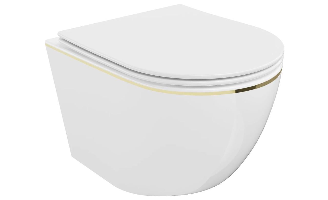Унитаз подвесной Mexen LENA White/Gold Edge (2619550343)