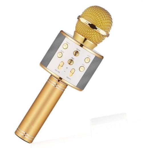 Микрофон беспроводной Bluetooth WS858 Karaoke Gold
