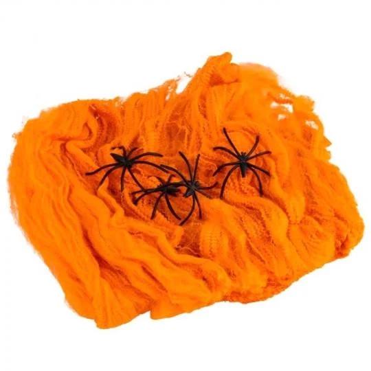 Паутина с паучками Halloween 45 г Оранжевый (21064879)