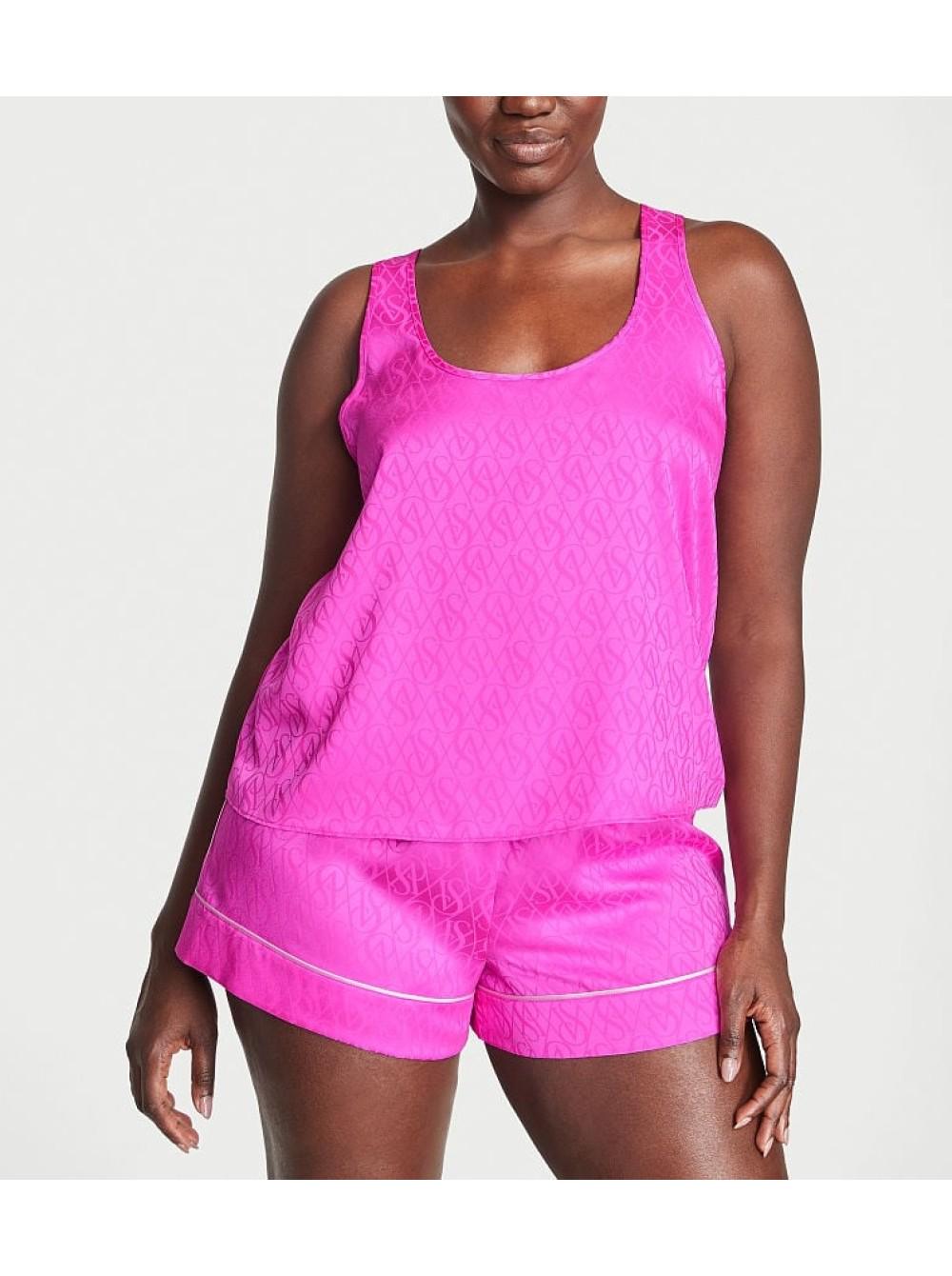 Піжама майка/шорти сатинова Victoria's Secret Short Cami PJ Set S Фуксія (26648560-26648694)