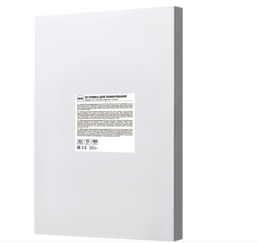 Плівка для ламінатора 2E-FILM-A3-075G A3 глянсова 75 мкм 100 шт. (iz16769)