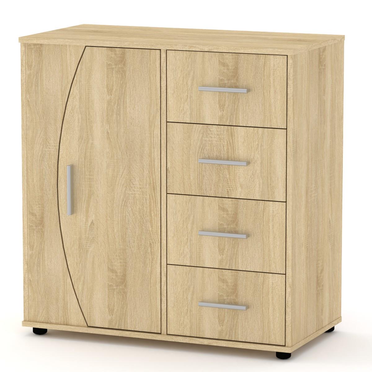 Комод для вещей МеблиКо 4-1-1 88х45х91 см Дуб сонома (k-1132-4) - фото 1 Комод для вещей МеблиКо 4-1-1 88х45х91 см Дуб сонома (k-1132-4) - фото 1