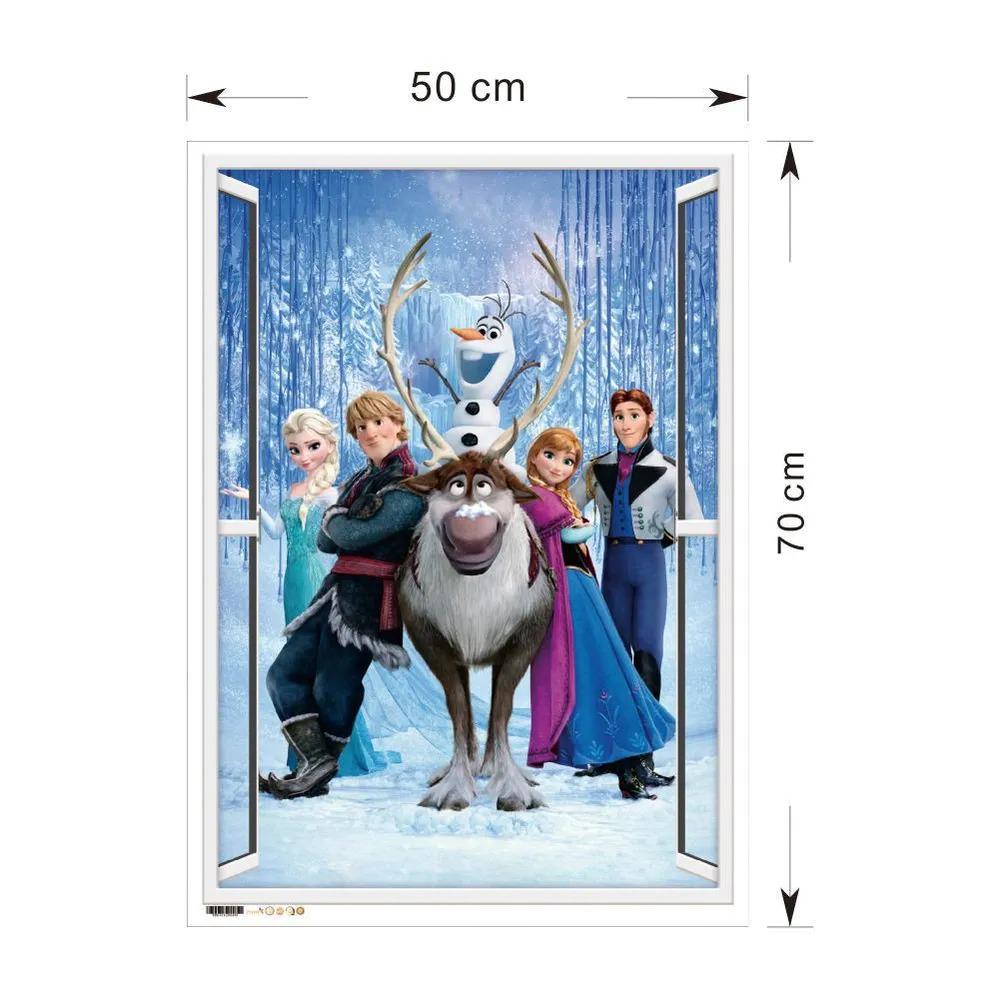 Наклейка вінілова Холодне серце для дитячої кімнати для дівчаток і хлопчиків 50х70 см - фото 4