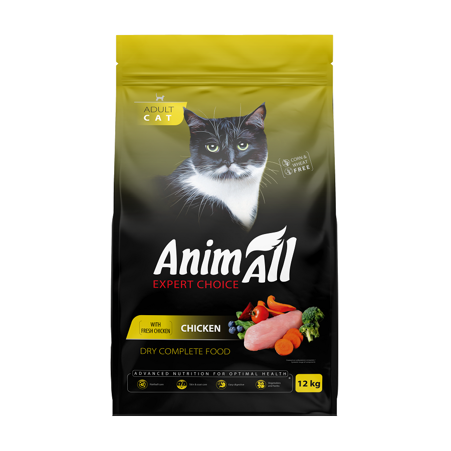 Корм сухой для кошек AnimAll Полнорационный со свежей курицей 12 кг (2998381770) Корм сухой для кошек AnimAll Полнорационный со свежей курицей 12 кг (2998381770)