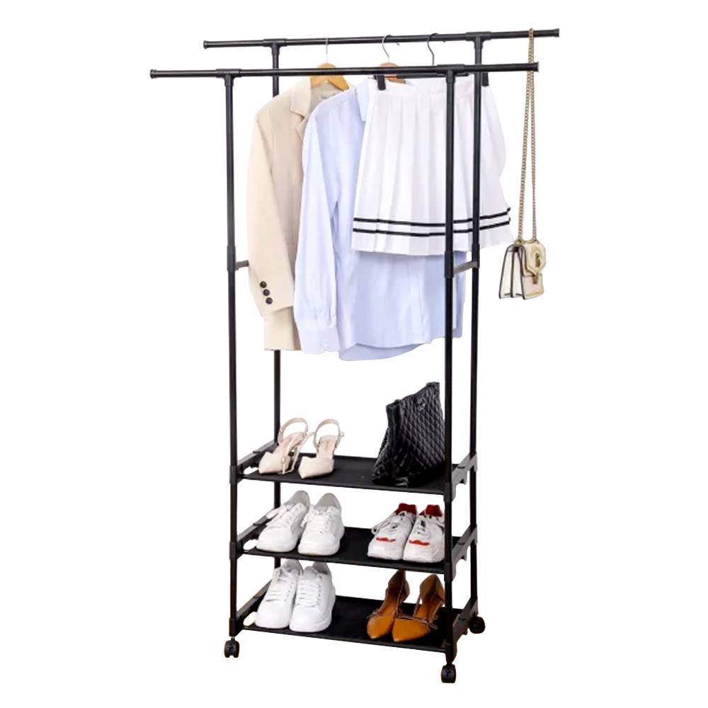 Стійка для одягу та взуття Clothes Rack Double CR-10 Чорний (SS-14) - фото 2