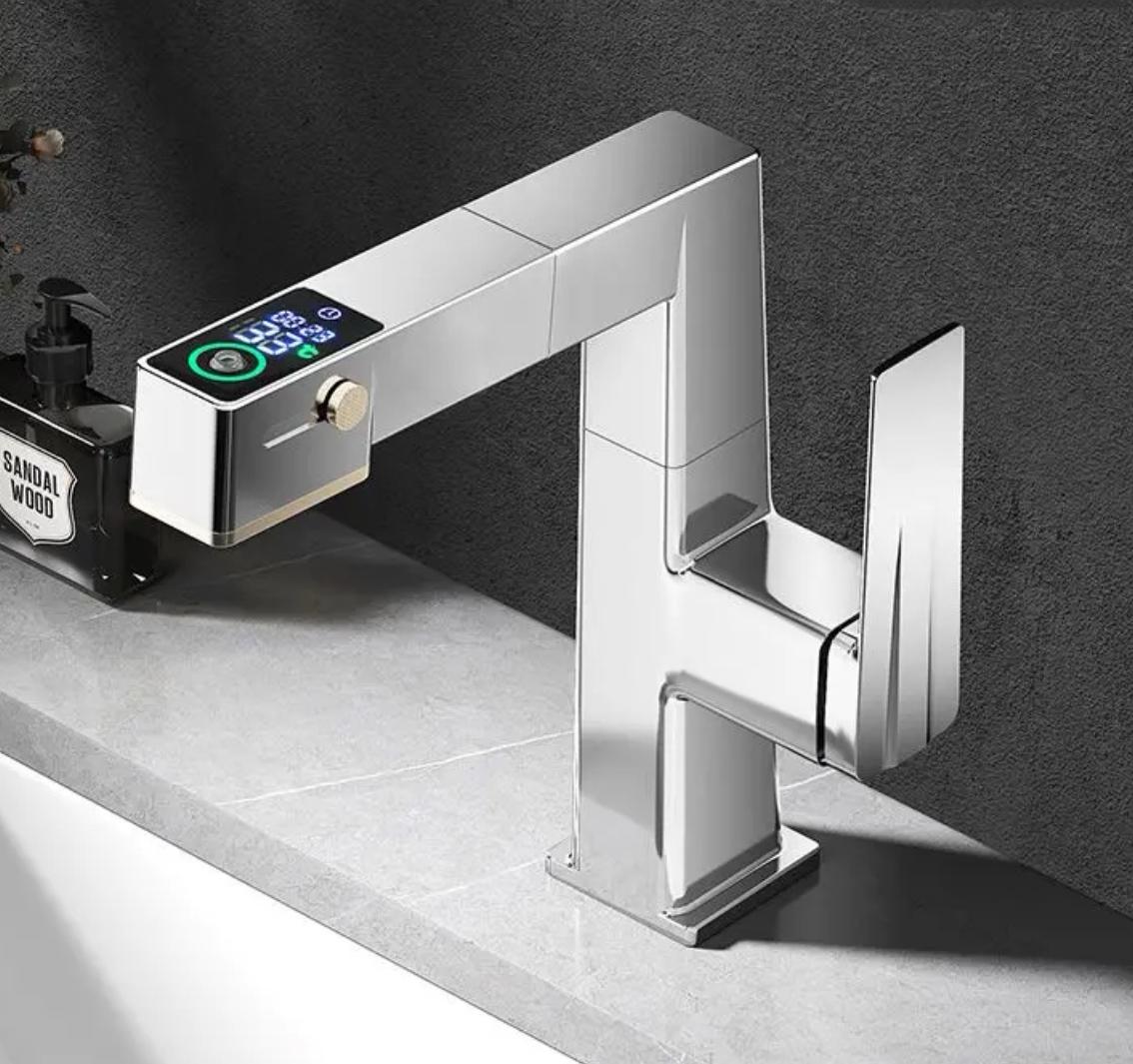 Змішувач для раковини висувний підіймальний багатофункціональний з цифровим дисплеєм (2453927477)