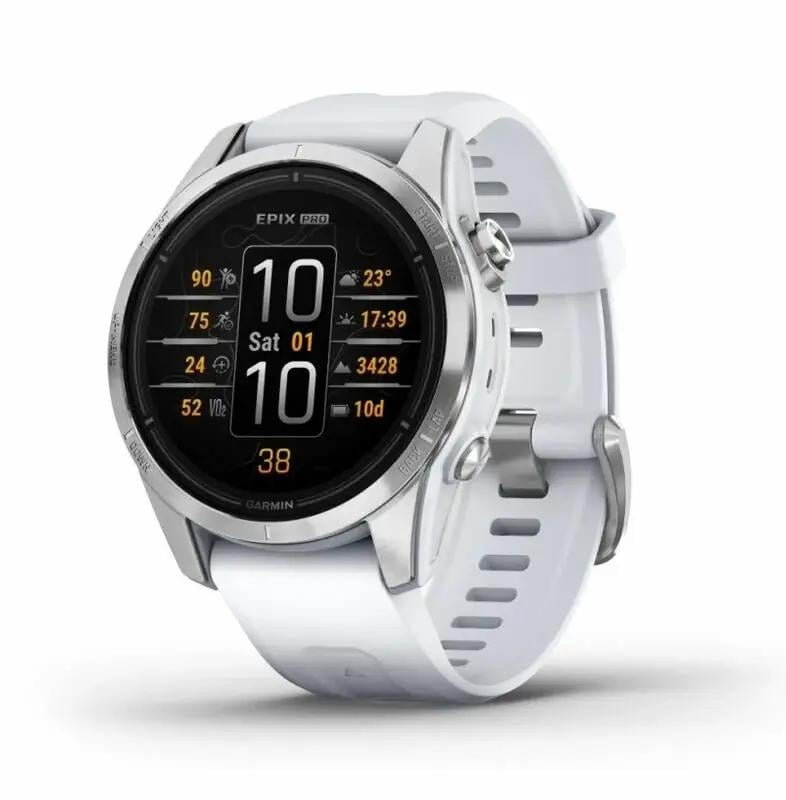 Смарт-годинник Garmin Epix Pro Gen 2 42 мм Silver with Whitestone Band (010-02802-00/01)