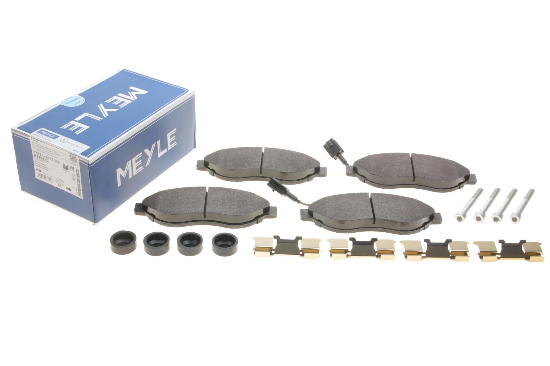 Тормозные колодки передние Meyle для Citroen Jumper/Fiat Ducato/Peugeot Boxer 06- Brembo с датчиком (025 244 6819/W2)