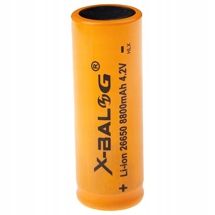 Аккумулятор X-Balog 26650 Li-Ion 8800 mAh 4,2V многоразовая батарейка Оранжевый (3192222276)