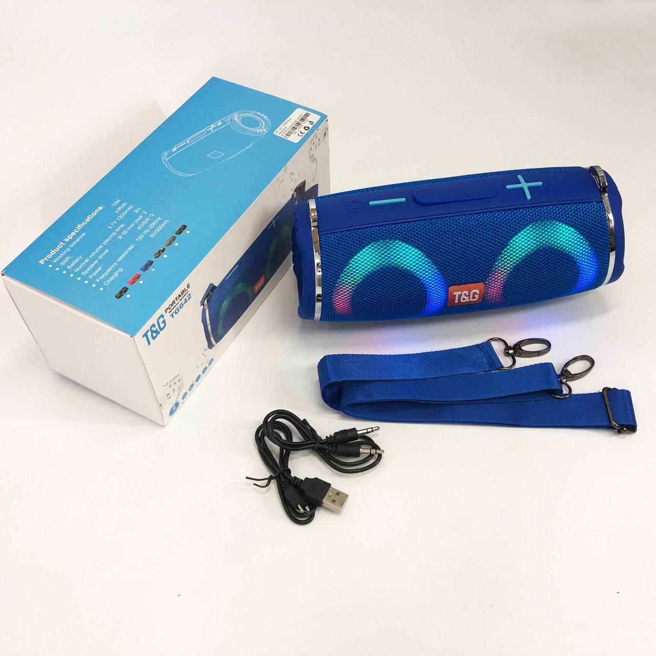 Колонка портативна TG642 з RGB підсвічуванням та ремінцем Синій - фото 5 Колонка портативна TG642 з RGB підсвічуванням та ремінцем Синій - фото 5