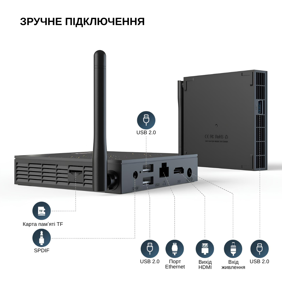 ᐉ Смарт ТВ-приставка Tanix TX68 2/16GB Android 14 Черный