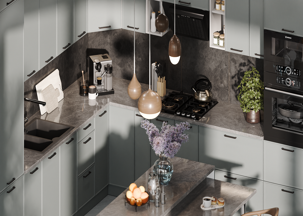 Кухня модульная Ariel Серый - фото 4
