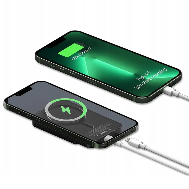 Повербанк магнитный беспроводной Q9 10000 mAh MagSafe с быстрой зарядкой 20W - фото 7 Повербанк магнитный беспроводной Q9 10000 mAh MagSafe с быстрой зарядкой 20W - фото 7