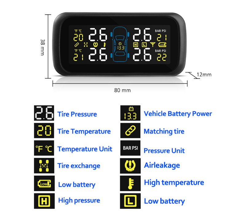 Универсальная TPMS система контроля давления в шинах в прикуриватель (U903) - фото 3