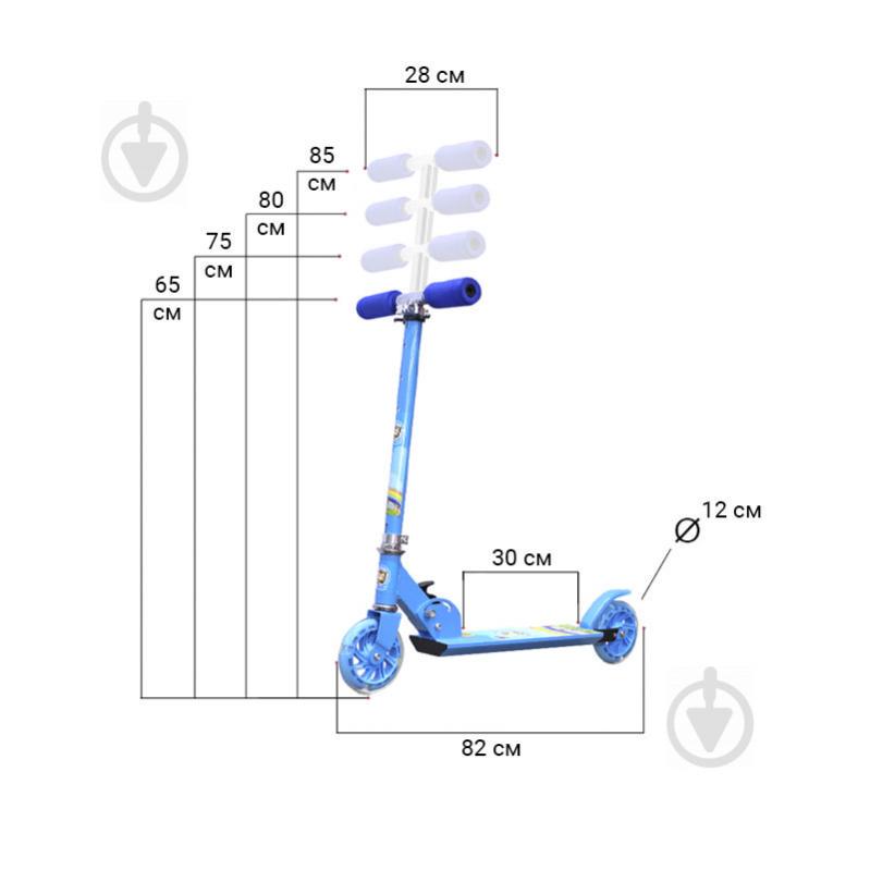 Двоколісний дитячий самокат Scooter 999 Синій - фото 7