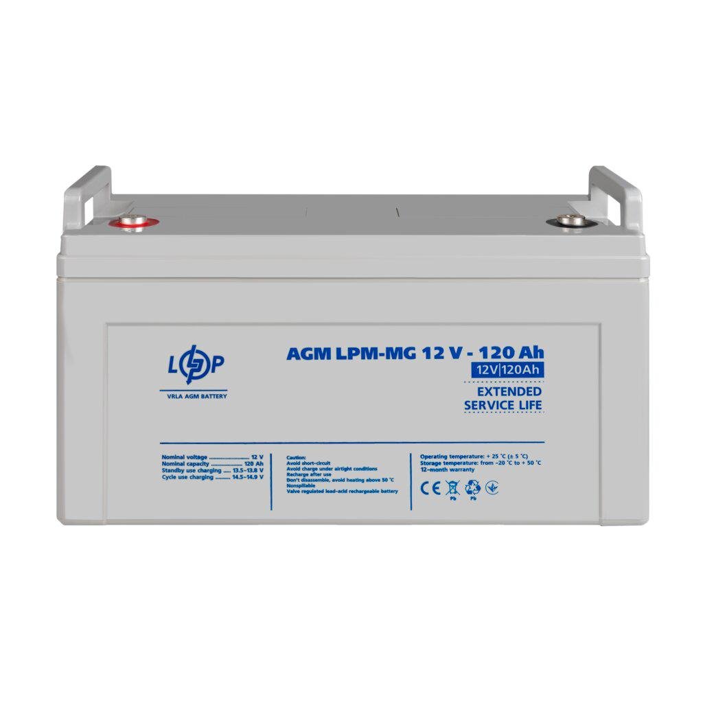 Акумулятор для ДБЖ мультигелевий LogicPower LPM-MG 12V 120 Ah 800 циклів (LP3876)