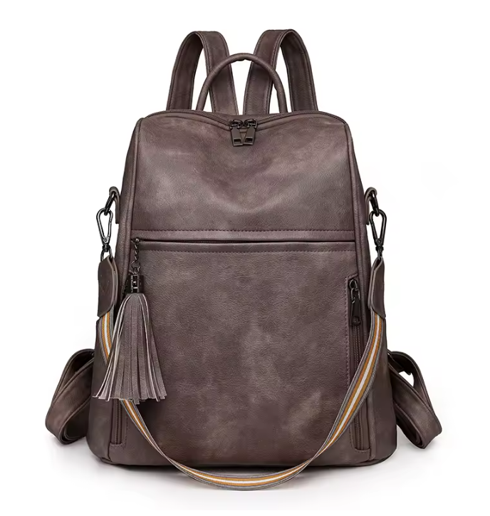 Городской рюкзак-сумка женская кожаная Серый (РСС06) Городской рюкзак-сумка женская кожаная Серый (РСС06)