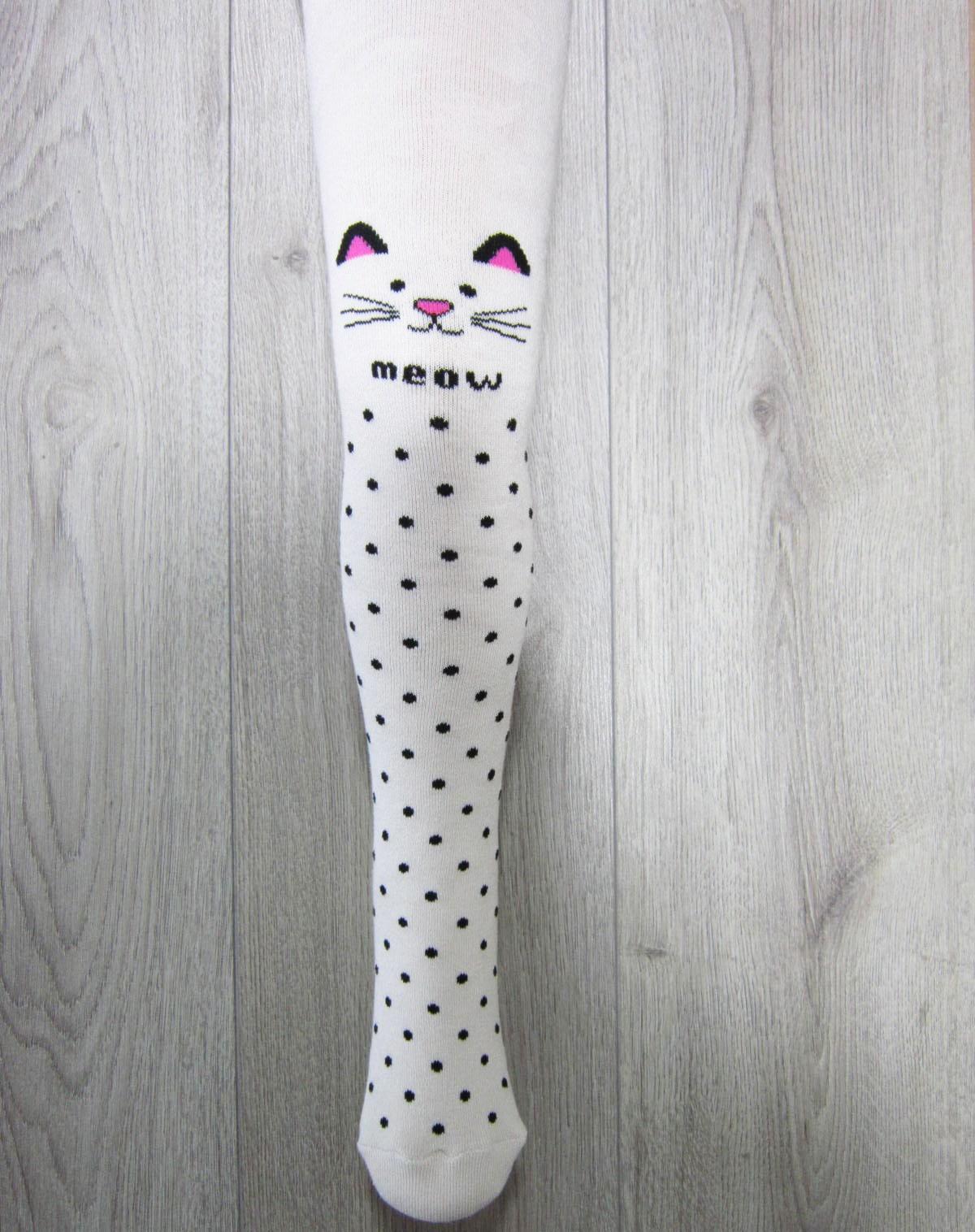 Колготки детские махровые Олми 1011м 057 Кот meow р. 20 128-134 см Бежевый (64743)