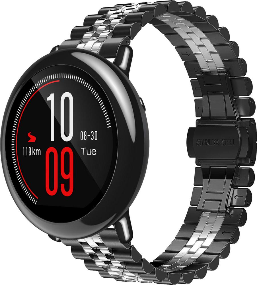 Браслет металлический Stech Line для Amazfit Pace Black Silver (29154-03)