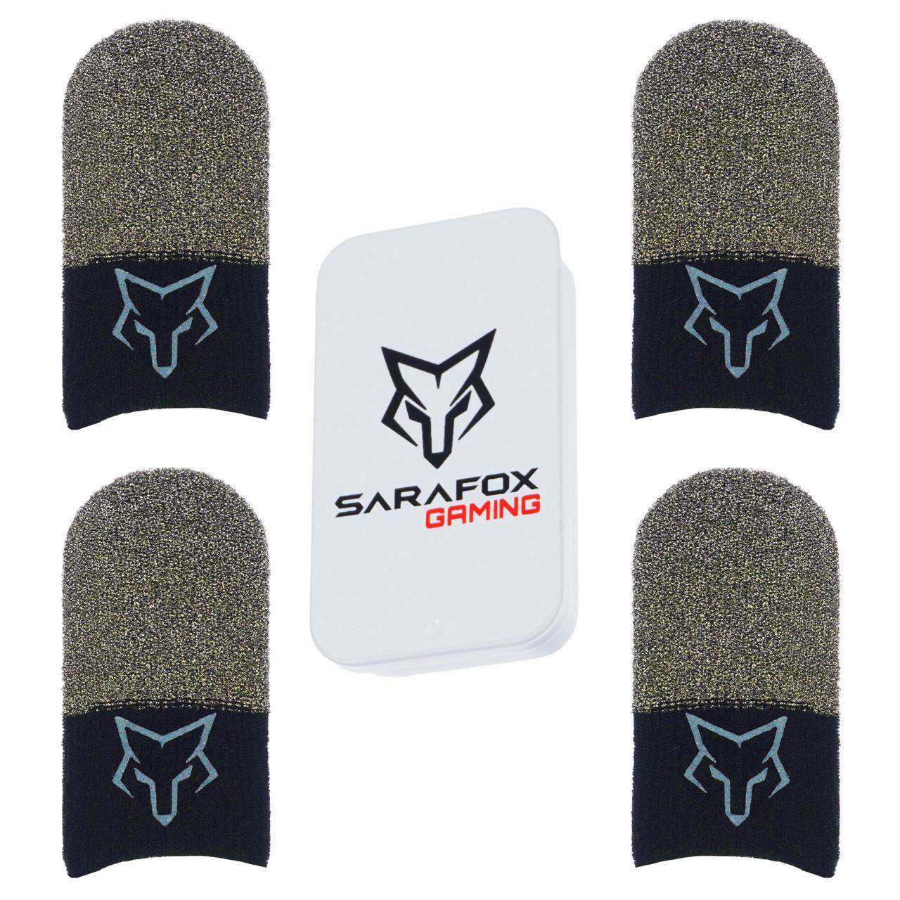 Комплект напальчники игровые Sarafox V8 нейлон со спандексом + бокс металлический 2 пары 4 шт. (1949375152)