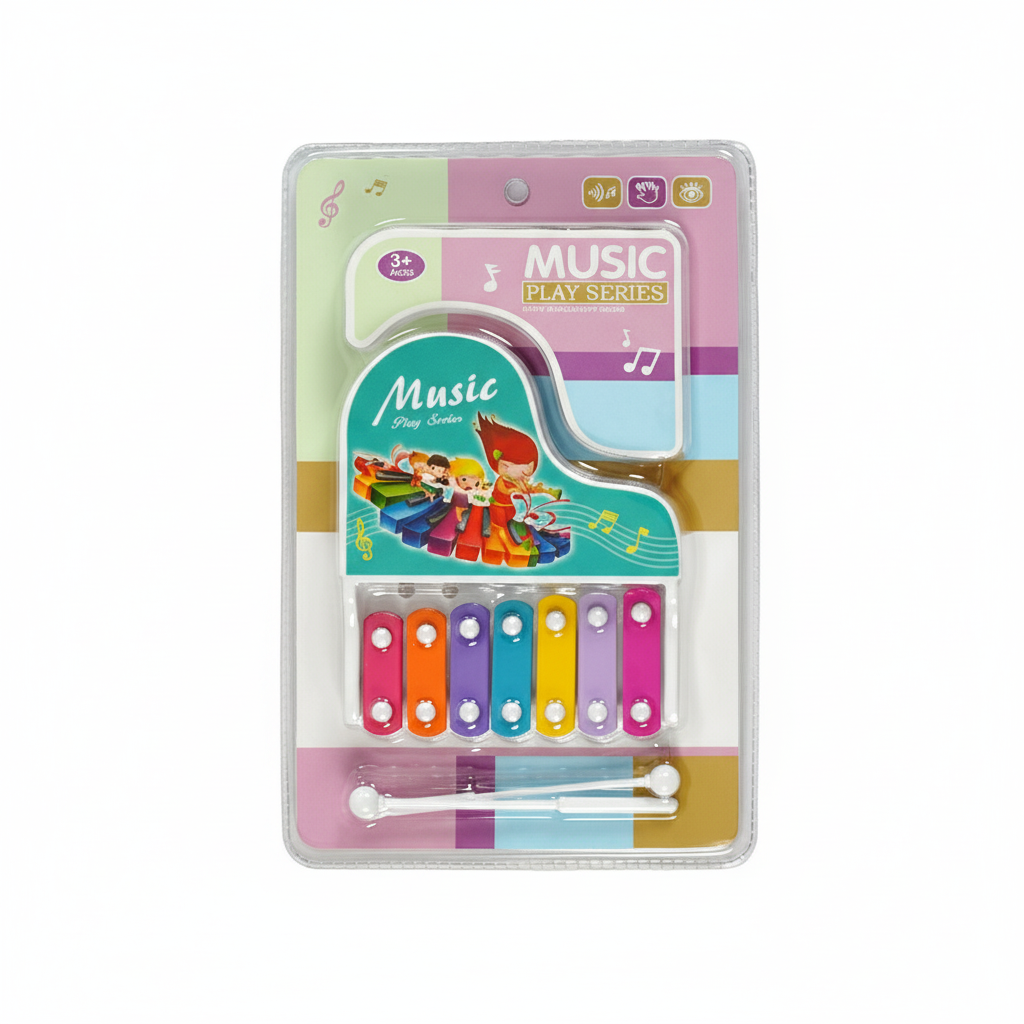 Ксилофон дитячий 683-10 з металевими пластинами і двома паличками - фото 2 Ксилофон дитячий 683-10 з металевими пластинами і двома паличками - фото 2