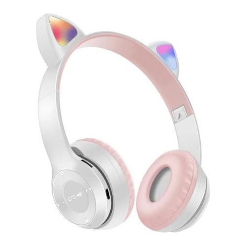 Наушники беспроводные Cat Miu Star P47 Bluetooth с ушками и подсветкой (01803-3)