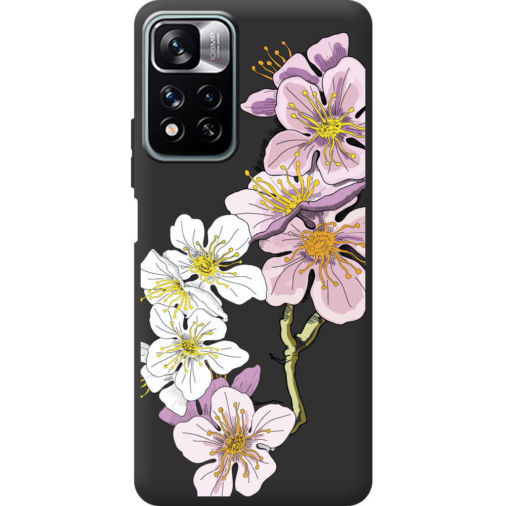 Чохол BoxFace Xiaomi Redmi Note 11 Pro Plus 5G Cherry Blossom Чорний силікон (44441-cc4-44442)