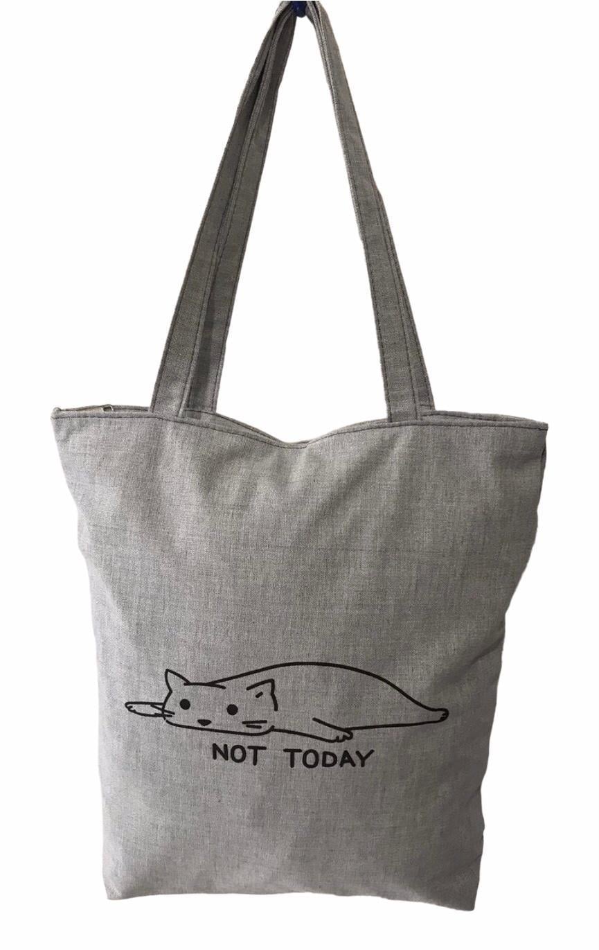 Шопер жіночий тканинний повсякденний на блискавці лінивий кіт Сірий (026P) Шопер жіночий тканинний повсякденний на блискавці лінивий кіт Сірий (026P)