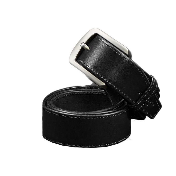 Ремінь шкіряний 40 мм Чорний/Сірий (A-028034)