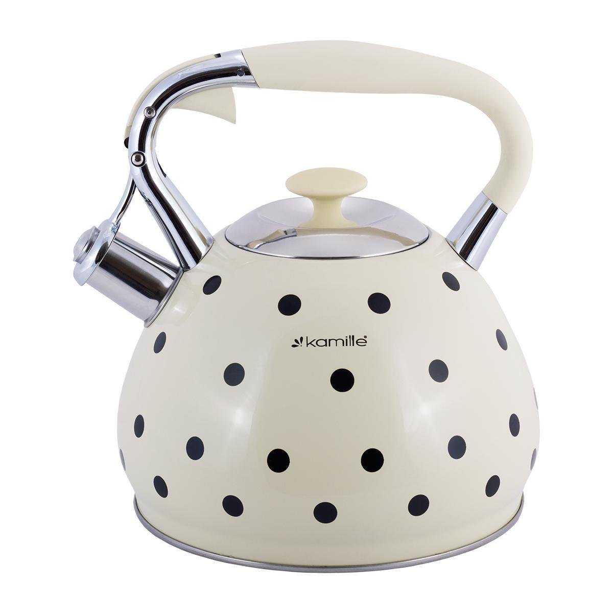 Чайник Kamille з свистком 3 л Бежевий (0695АN)